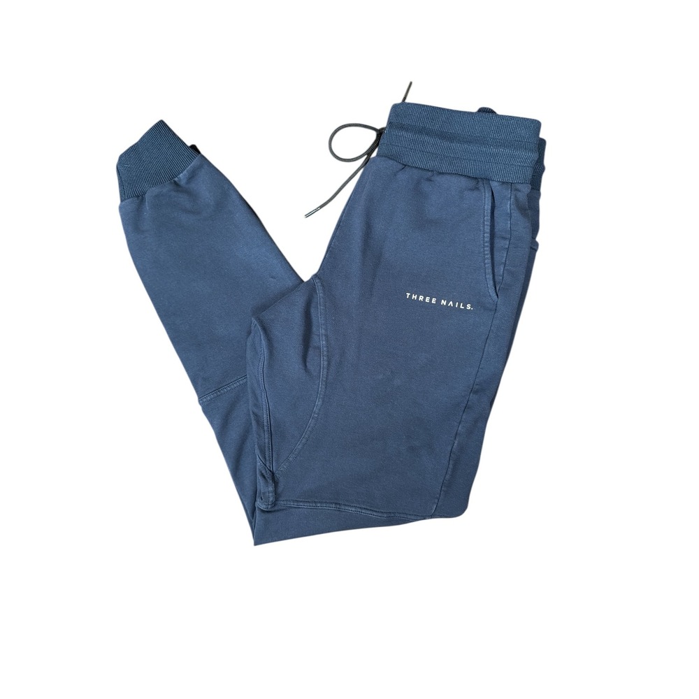 THREE NAILS Mens Black Bloke Gorp Core Joggers Sweatpants Sz S Cotton Ankle Cuff